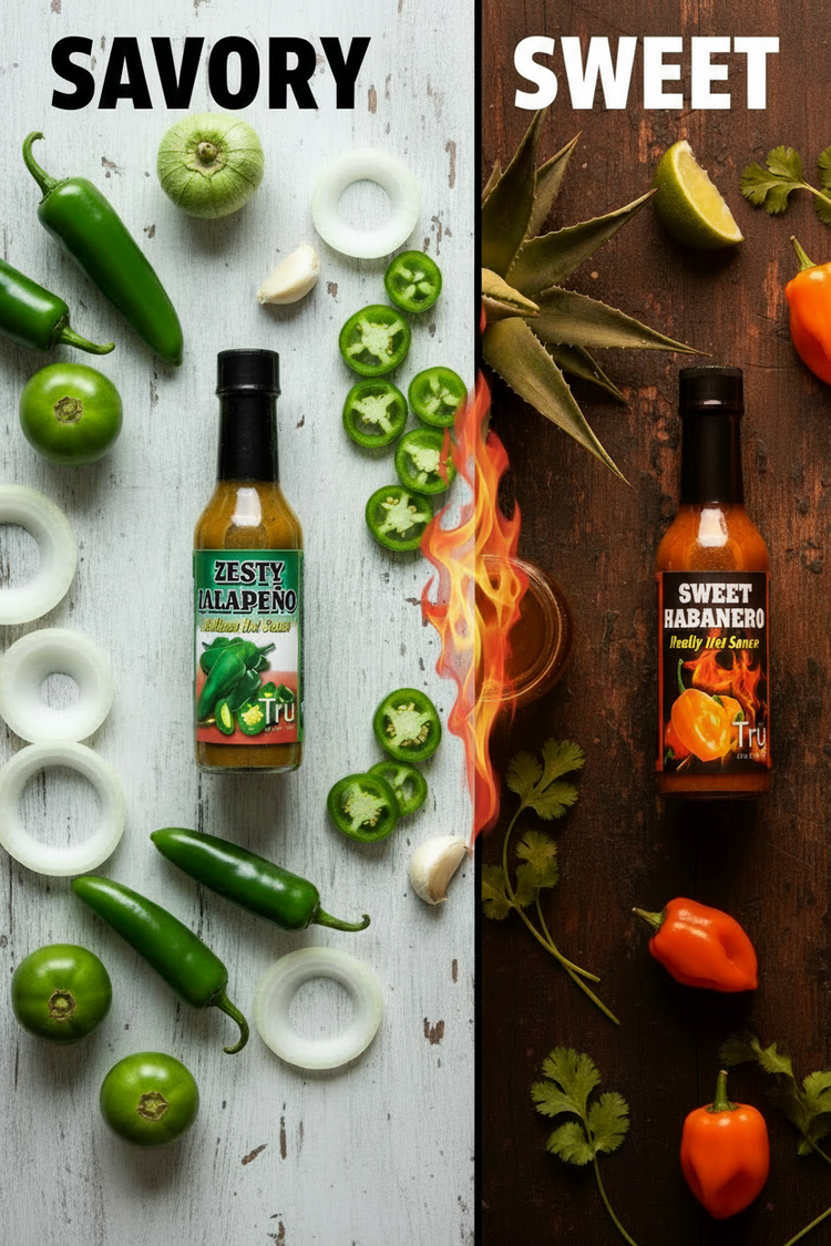 Hot Sauce Hero with Labels