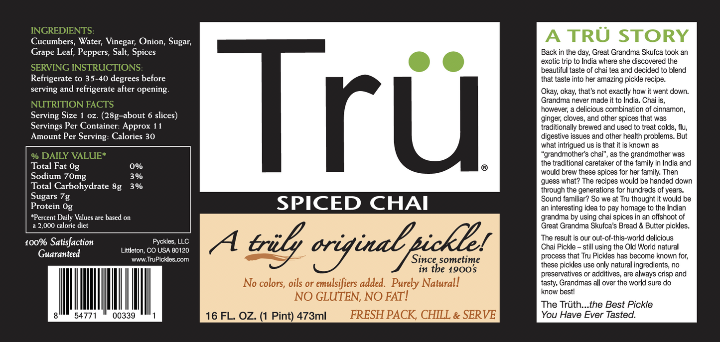 Spiced Chai Pickles 16oz